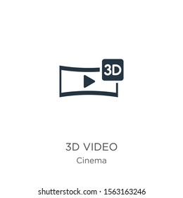 3d video icon icon vector. Trendy flat 3d video icon icon from cinema collection isolated on white background. Vector illustration can be used for web and mobile graphic design, logo, eps10