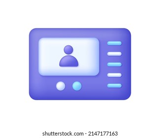 3D Video intercom isolated on white background. Monitor and call panel. Home security system. Can be used for many purposes. Trendy and modern vector in 3d style.