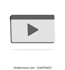 3d video player concept in minimal cartoon style