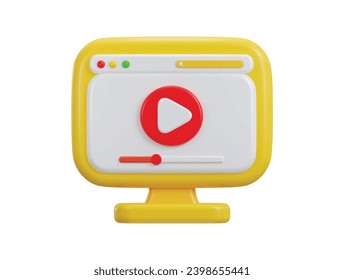 3d video player icon design vector illustration