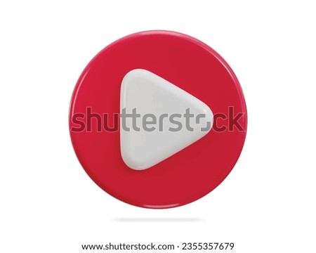 3d video player icon illustration