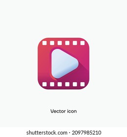 3D Video Player vector icon. Premium quality.