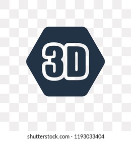 3D Video vector icon isolated on transparent background, 3D Video transparency concept can be used web and mobile