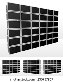 3d video walls - (Map one or several several pictures - clips with the rectangles)