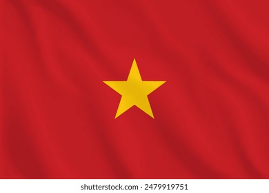 3D Vietnam waving flag pattern background. Realistic national flag design. Abstract vector template.