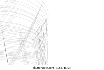 3d view of abstract architecture