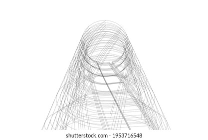 3d view of abstract architecture