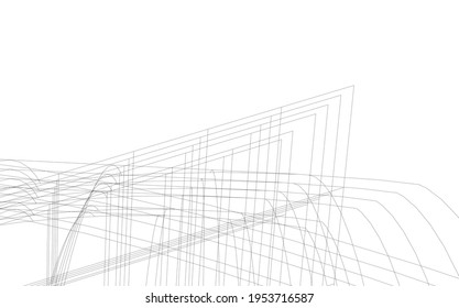 3d view of abstract architecture