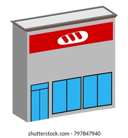 3d view of a bakery, Vector illustration