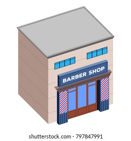 3d view of a barber shop, Vector illustration