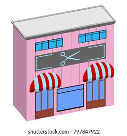 3d view of a hair salon, Vector illustration