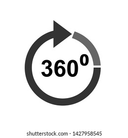 3D View Icon. 360 Degree Vision or Virtual Reality Illustration As A Simple Vector Sign & Trendy Symbol for Design and Websites, Presentation or Mobile Application.