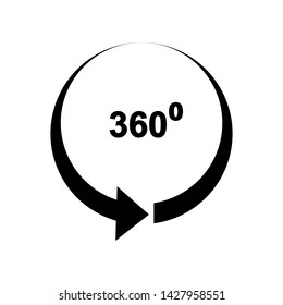 3D View Icon. 360 Degree Vision or Virtual Reality Illustration As A Simple Vector Sign & Trendy Symbol for Design and Websites, Presentation or Mobile Application.