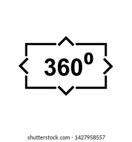 3D View Icon. 360 Degree Vision or Virtual Reality Illustration As A Simple Vector Sign & Trendy Symbol for Design and Websites, Presentation or Mobile Application.