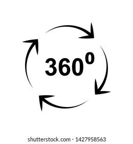 3D View Icon. 360 Degree Vision or Virtual Reality Illustration As A Simple Vector Sign & Trendy Symbol for Design and Websites, Presentation or Mobile Application.