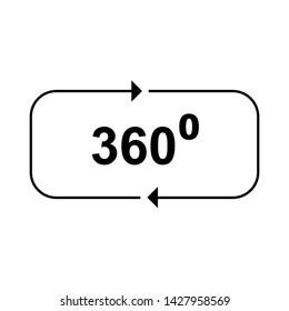 3D View Icon. 360 Degree Vision or Virtual Reality Illustration As A Simple Vector Sign & Trendy Symbol for Design and Websites, Presentation or Mobile Application.
