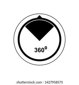 3D View Icon. 360 Degree Vision or Virtual Reality Illustration As A Simple Vector Sign & Trendy Symbol for Design and Websites, Presentation or Mobile Application.