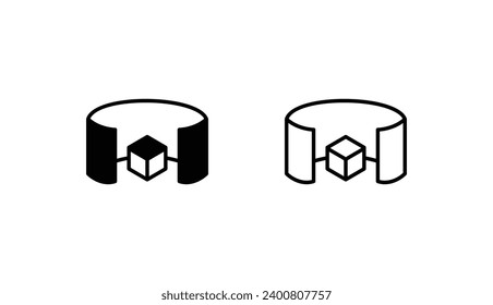 3D View icon design with white background stock illustration