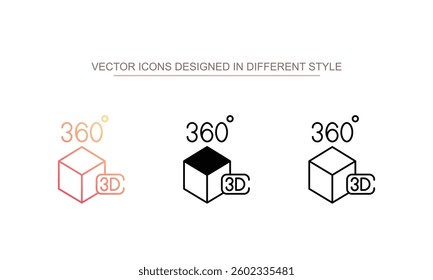 3D View icon design with white background stock illustration