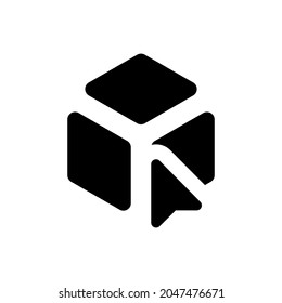 3d view icon on white background