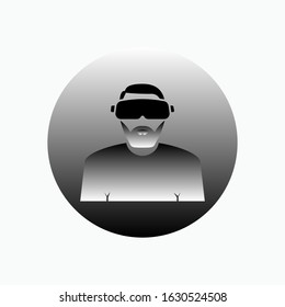 3D View Icon. 360° Vision or Virtual Reality Headset Sign. Three Dimensional Sight Symbol for Design and Websites, Presentation or Apps Element.