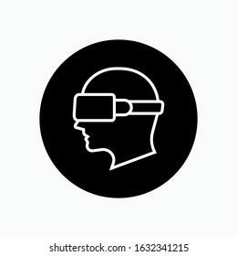 3D View Icon. 360° Vision or Virtual Reality Headset Sign. Three Dimensional Sight Symbol for Design and Websites, Presentation or Apps Element.