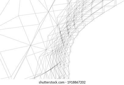 3.ª visión de la arquitectura moderna de la ilustración vectorial