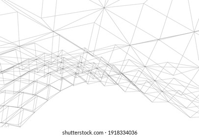 3d view of modern building  architectural vector illustration