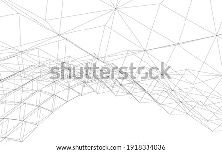 3d view of modern building  architectural vector illustration