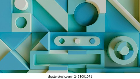3d view puzzle pieces vector design in eps 10