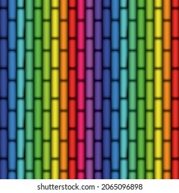 3D View of Rainbow Color Rectangles.