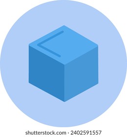 3d View Vector Icon Flat Circle Style