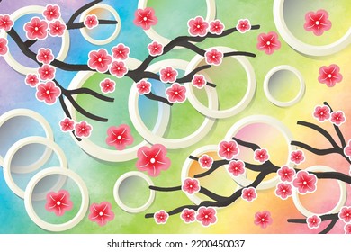 3D-Ansicht der 3D-Bildschirmhintergrund mit Blume