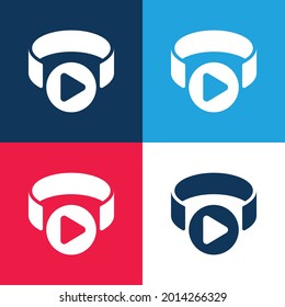 Vier-Farben-Minimal-Icon-Set für 3d Viewer blau und rot