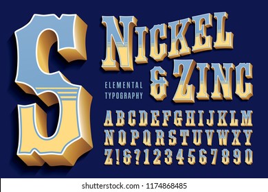 A 3d Vintage Font Alphabet In The Style Of Circus Or Carnival Lettering. This Retro Typographic Style Would Also Work Well In Any Old West Or Cowboy Context.