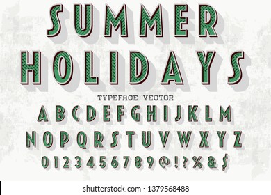 3d vintage font typeface vector named summer holidays