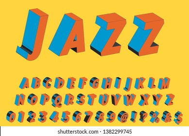 3d vintage font typeface vector named jazz