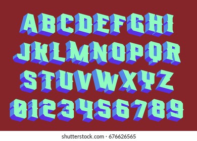 3D-Vintage-Buchstaben. Vektorretro-Illustration