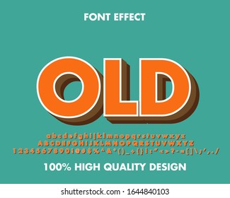 Estilo 'antiguo' del efecto de texto de vintage 3d. Vector Premium