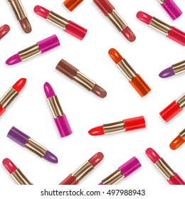 3D virtual Lipstick colorful pattern set isolated on white background