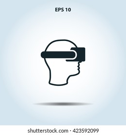 3D virtual reality glasses icon