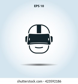 3D virtual reality glasses icon