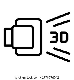3d visual icon. Outline 3d visual vector icon for web design isolated on white background