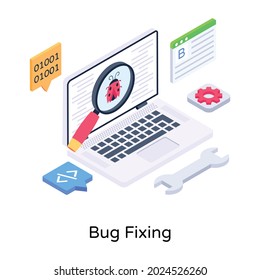 3d visual illustration of bug fixing 