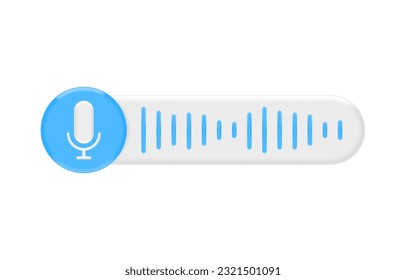 3d voice message for mobile device design. Social media message. Vector illustration. 