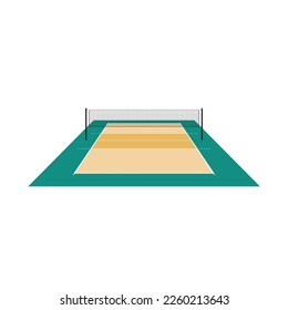 3d volleyball court isolated vector graphics