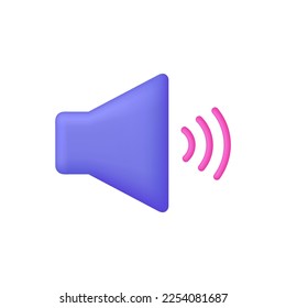3D Volume icon. Sound icon, speaker sign. Audio control concept. Trendy and modern vector in 3d style.