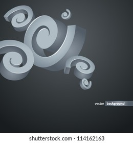 3D volume spirals in space. Abstract background