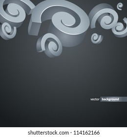 3D volume spirals in space. Abstract background