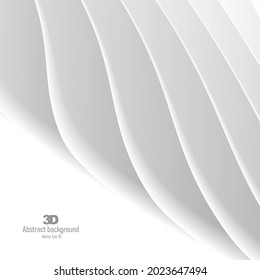 3d volume white pure background, play of light and shadow on white macro shape, card banner backdrop